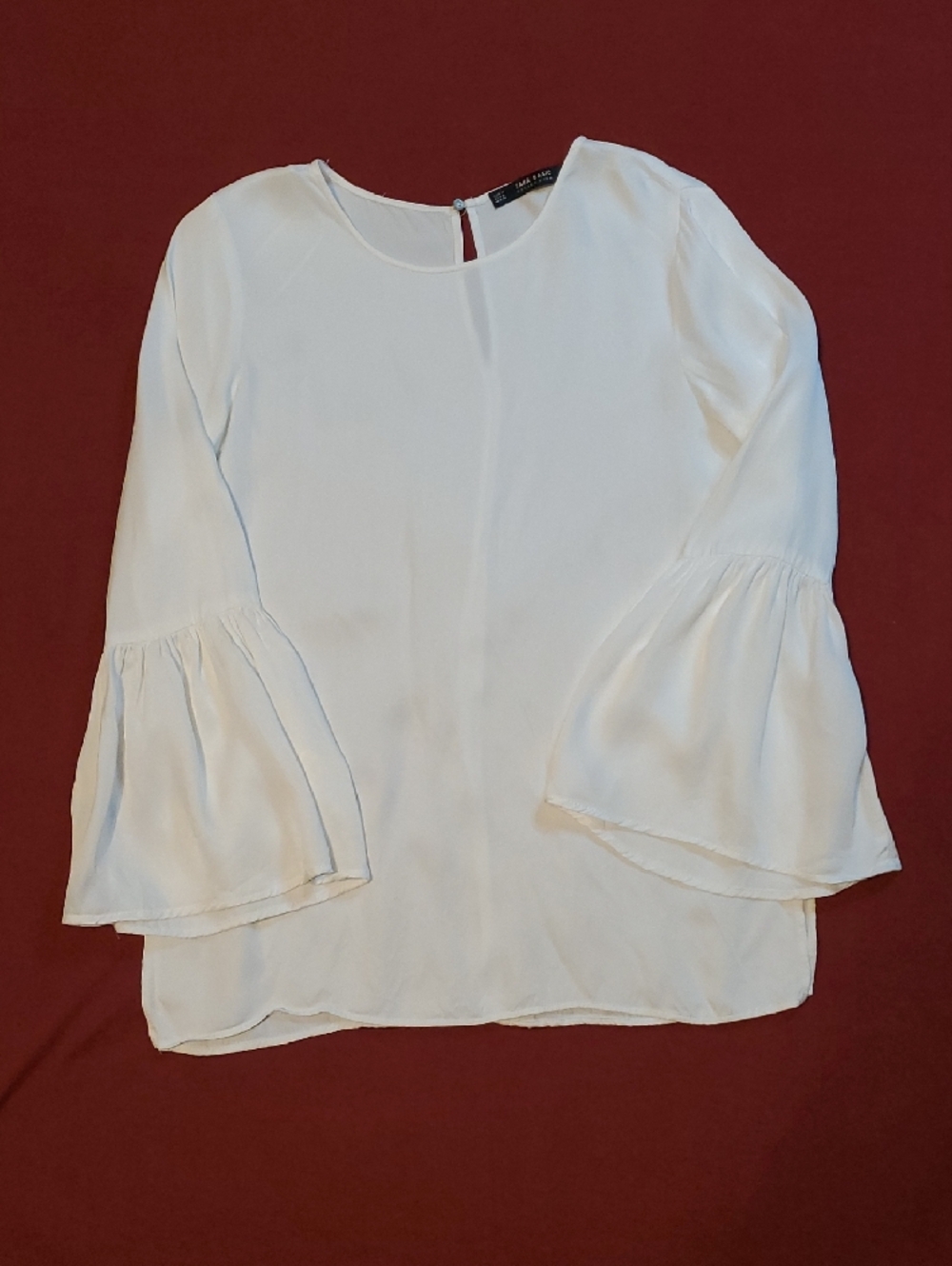 Zara Bell Sleeve White Blouse